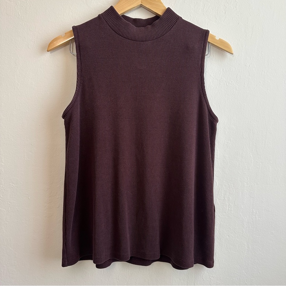 Eileen Fisher Ribbed Organic Cotton Blend Tank Size Small